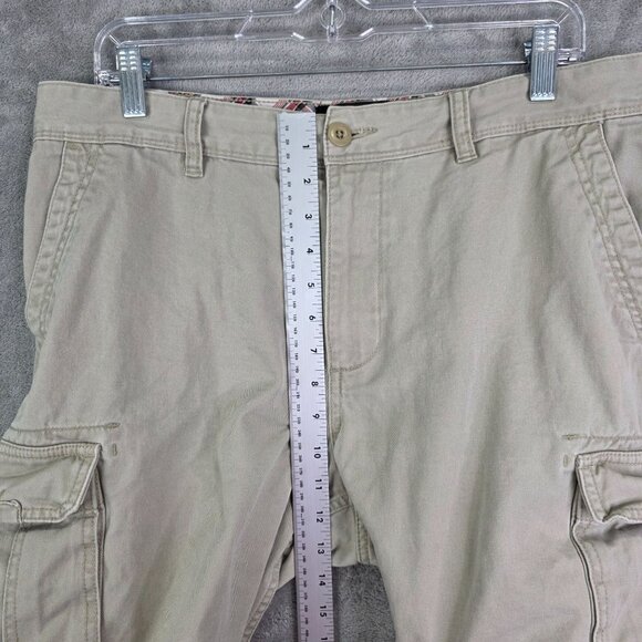 Mens Beige Red Head Cargo Shorts 100% Cotton 9" Inseam Size 36 - Picture 6 of 10